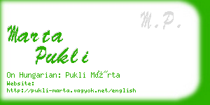 marta pukli business card